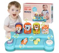 Jouet Bebe 1 an, Jouet Montessori Pop Up avec Animaux Musique, Jouets D'activité et Développement Apprendre Motricité Fine, Bébé Tout-Petit Cadeaux pour Les Cadeaux d'anniversaire Noël