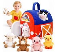 Jouet Bebe 6 Mois, Jouet Sensoriel Animaux de la Ferme en Peluche Jouet Bébé0-3 Mois Naissance Garcon Fille Cadeaux 6 12 Mois Jouet Bebe 1 An Jeux d Eveil Bebe 0-6 Mois Jeux Montessori 1 An Fille