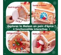 Jouet bébé 6 Mois,Maison en Pain d'Épices de Noël-Jouet Eveil Bebe 6-12 Mois,Jouets Sensoriel en Peluche,Jeux Montessori Enfant Cadeau pour Bebe 1 an Garçon Fille