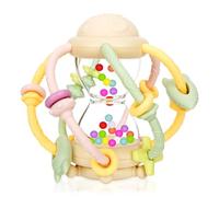 Jouet bébé balle de préhension, jouets sensoriels anneau de dentition, hochet bébé, jouet d'éveil Montessori, anneau de dentition en silicone sans BPA, à partir de 3 mois