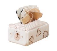 Jouet Bébé Boîte à Mouchoirs, Jouets en Tissu Bébé, Froissés et Boîte à Tissus, Livre Tissu Bébé Noir et Blanc, Jouets Sensoriels Tissu de Couleur, Jouets Éducatif Enfants pour Tout-Petits 0 12 Mois