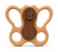 Jouet Bébé Hochet Papillon 4 Ailes | Montessori Jouet Éveil 0-3 3-6 6-12 Mois | Bois Naturel Dentition | Non-Toxique | Cadeau Naissance Fille Garçon