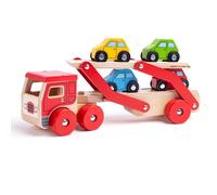 Bigjigs Toys Camion en bois avec voitures