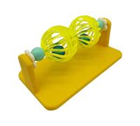 Jouet Boule sonore roulante, Cage tournante, Yellow | Conception roulante à double ouverture avec boules sonores pour l ' activité en cage, l ' enrichissement de l '