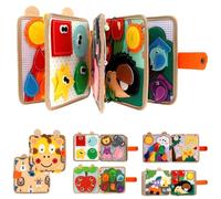 Jouet Busy Board en feutre doux, livre de feutre 3D Montessori Livre de bébé en tissu doux Motricité fine Compétences de vie Jouet éducatif pour enfants à partir de 1, 2 à 3 ans, développement