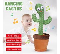 Jouet Cactus dansant et chantant électrique, 120 chansons, Cactus dansant et tordant, enregistrement lumineux, apprendre à parler, peluche torsadée