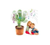 Jouet Cactus Peluche Dansant et Répétant - KAWAII - Cactus Qui Parle et Répète Ce Qu'on Dit - Vert et Marron