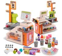 Jouet caisse enregistreuse interactive - Ricokids - Caisse avec comptoir ouvrant - Machine à café fonctionnelle