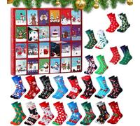 Jouet Calendrier De L Avent De Noël 2025 | Indispensable Pour L Hiver De Noël - Chaussettes Originales De Calendrier De L'Avent 24 Jours - Pour Hommes Femmes Garçons Filles Jeunes Grands