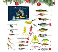 Jouet Calendrier de l'Avent - 24 Jours Compte à Rebours Accessoires Pêche pour Papa - Idée Cadeau Maison Voisin Oncle Grand-Père Mari Fils - Saint Noël Pêcheur