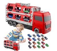 Jouet Camion Transporteur | Véhicule avec 18 Voitures - Jouets de Camion avec Piste Pliable | pour Jeu Intérieur Extérieur Voyage Fête Noël Anniversaire