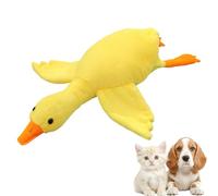 Jouet canard pour chien - Jouet à mâcher en peluche 180 g - Doux et interactif - Anneau de dentition couineur - Durable - Lavable - Jouet amusant avec bruit - Accessoire pour animaux de compagnie