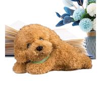 Jouet Caniche Peluche Réaliste - Animal Empaillé Fait Main Doux Mignon | Remplissage Coton PP Doll Chiot Confortable | 27cm, pour Enfant Femmes Personnes Âgées Compagnon Sommeil, Décoration Maison