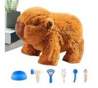 Jouet Capybara de Marche - Fibre de Polyester 15 cm 9 cm 10cm Mouvement sonore | Animal Peluche électrique avec Effets Audio Mobiles, Jeu préscolaire, Animale Interactive | Divertissement i