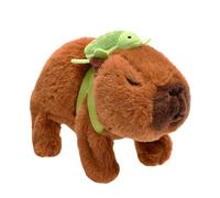 Jouet Capybara Électrique en Peluche - Animal Marchant Interactif | Fait des Sons, avec Sac à Dos Tortue, Mignon Compagnon à Piles, 15cm pour Cadeau Anniversaire Garçons & Filles