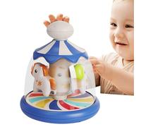 Jouet Carrousel Cause Effect - Activité De Presse Et De Rotation De 15 Cm, Apprentissage Rotatif Coloré | Ensemble De Jeu Éducatif Et Amusant pour Les Tout-Petits De 2 À 4 Ans, Développement Précoce,