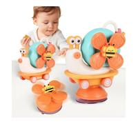 Jouet Chaise Haute avec Ventouse Spinner - Baby Spinner - Escargot Sensoriel - Orange