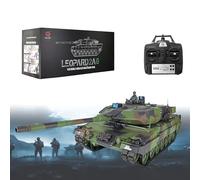 Jouet Char Réaliste Char RC 1:16, Véhicule Militaire 2.4 Ghz Véhicule Blindé De Combat Principal avec Effets Sonores Et Lumineux, Bataille Infrarouge GermanLeopard2A6-Deluxe
