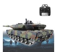 Jouet Char Réaliste Char Telecommande1:16 2.4G avec Son Et Lumière, Simulation De Recul, Convient Aux Adolescents Et Aux Adultes GermanLeopard2A6-Deluxe
