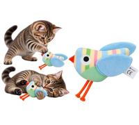 Jouet Chat - Buzz Oiseau - Plusieurs Couleurs - 2,5 x 7,5 x 8,5 cm - Flamingo