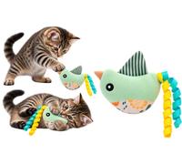 Jouet Chat - Grali Oiseau Vert - Vert - 16 x 6,5 x 2,5 cm - Flamingo