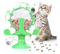 Jouet Chat Jouet pour Chat Moulin à Vent Jouet Tourbillonnant Jouet Chat Interactif Jouet Distributeur Croquette Chat(Vert)