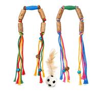 Jouet Chat Matatabi 2 pièces, Bâtonnets à Mâcher avec Football à Plumes | 2 bâtonnets à mâcher pour chat, 1 football à plumes, pour mâcher, soin dentaire, jouer et occuper les chats