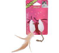 Jouet chat souris blanc 2 x 4cm textile Zolux