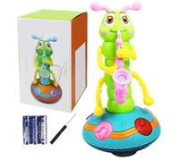 Jouet Chenille, Chenille Wriggle, Jouet de Saxophone Dansant électrique avec Musique et lumière LED, Saxophone sensoriel éducatif pour Jouets d'apprentissage pour Les Enfants de 0 à 3 Ans, avec Batte