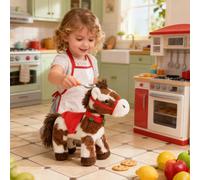 Jouet Cheval De Marche - Cheval en Peluche Électrique Interactif Doux Et Réaliste, Protection De La Batterie | Jouet Mignon De Poney Chantant De Marche pour Passionnés D'équitation De Plus De