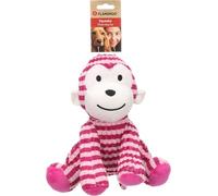 Jouet Chien - Azor Singe Rose XL - 26 cm - Peluche Douce et Velours côtelé - avec Squeaker - Design Original Flamingo
