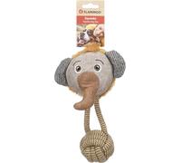 Jouet Chien - éléphant Libar Brun - Textile Robuste avec couineur - Jouet pour Chien - 15x9x27cm