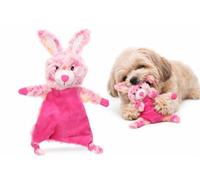 Jouet Chien - Flamingo Roza Lapin Rose - 19 x 7 x 26 cm - Peluche Douce - avec Squeaker et Bruit froissé - Jouet interactif - Design Original Flamingo