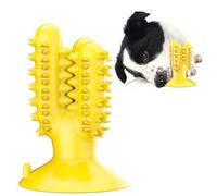 Jouet Chien Indestructible pour Chiot - Jouet à Mâcher pour Dents Fortes - Balle Rebondissante Interactive avec Nourriture (Jaune)