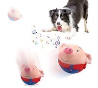 Jouet Chien Interactif 2025 - Balle Rebondissante et Plush Toy Active Moving, Amusant Parlant et Répétitif pour Chiens (Cochon Rouge)