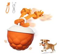 Jouet Chien Interactif Balle avec Corde,Jouet Interactif Intelligent pour Chien qui Soulage l'ennui,3 Modes de jeu et son D'aboiement Balle Chiens Qui Bouge Toute Seule pour de Petite Moyenne--Orange