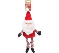 Jouet Chien - Noël - Antonella Père Noël Rouge - 48 cm - Peluche Douce avec Squeaker et Jambes élastiques - Jouet de fête Flamingo