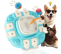 Jouet Chien Occupation, 3 en 1 Jouet Interactif Chien-Niveau 2, avec 2 Balles pour Animaux et 4 Bases Antidérapantes, Mangeoire Lente, Puzzle pour L'entraînement du QI, Stimulation du Cerveau