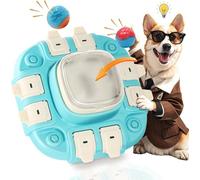 Jouet Chien Occupation, 3 en 1 Jouet Interactif Chien-Niveau 2, avec 2 Balles pour Animaux et 4 Bases Antidérapantes, Mangeoire Lente, Puzzle pour L'entraînement du QI, Stimulation du Cerveau