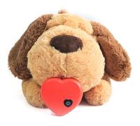 Jouet chiot en peluche - ZULBCEO - Peluche battement de cœur - Aide comportementale - Jaune/marron - 20×40×18 cm