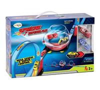 Jouet Circuit de course Mega Sphère - IMAGIN - Hot Wheels - Double looping - 2 voitures en rétro-fiction - Bleu