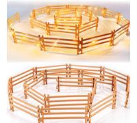 Jouet Clôture Cheval Avec lumière,40 Pièces Clôture Jouets,Simulation Ferme Modèle,Mini En Plastique Jardin,Clôture Jouet Ferme,Clôture Accessoires Portique,Horse Corral Playset,Animal Cheval Action