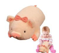 Jouet Cochon En Peluche Rose - Oreiller En Pelushe Couché De 35 Cm, Animal En Pelche Doux, Design Adorable Et Confortable, Cadeau Amusant Pour Filles Garçons | Oreiller Pour Anniversaire Et O