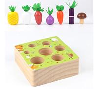 Jouet Cognitif En Bois Motif Tirer La Carotte Pour Bébé, Puzzle De Taille Correspondante, Pour Enfant, Montessori,