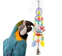 Jouet coloré pour oiseaux Perroquet Gris d'Afrique perruches cacatoès perruche Amazones cacatoès Aras inséparables canaris Fleur Cheval avec Bell Swing support à suspendre Toys Cage jouet à mâcher