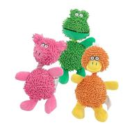 Jouet couineur amusant en peluche pour chien, serpillère colorée en fibre pour chiots de dentition et soulagement de l'anxiété, corde en coton à mâcher interactive colorée pour chien de petite race