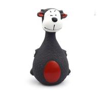Jouet couineur en latex pour chien - Vache blanche - Jouet interactif pour petits chiens - Jouet couineur en latex de caoutchouc avec motif de dessin animé - Jouet à mâcher doux et résistant aux