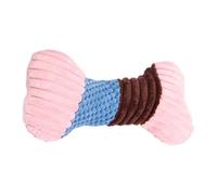Jouet couineur en peluche pour chien | Jouet en peluche résistant aux morsures pour chien - Jouet couineur en forme d'os intégré pour petits chiens et chiots