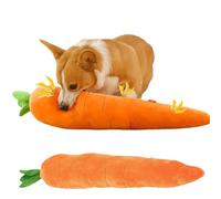Jouet couineur en peluche pour petit chien - Jouet couineur à mâcher en forme de carotte | Jouet interactif à rapporter et à tirer de guerre pour la maison, la niche, la garderie, le temps seul
