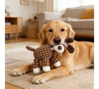 Jouet couineur interactif à mâcher pour chien, idéal pour les mâcheurs, les chiens de petite, moyenne et grande taille, et les amateurs de rapport, chiot (marron)